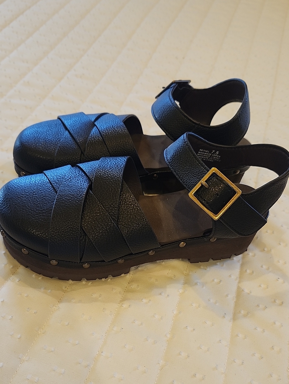 YellowBox Women’s Black Rethel Platform Clog W/ Slingback Sandals Sz 7.5 - Picture 5 of 11
